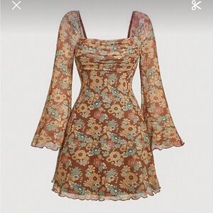 70s inspired Floral Vintage Dress